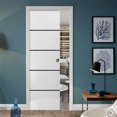 thumbnail image 3 of Sliding French Pocket Door 36 x 80 inches with | Planum 0015 White Silk with Frosted Glass | Kit Trims Rail Hardware | Solid Wood Interior Bedroom Sturdy Doors, 3 of 6