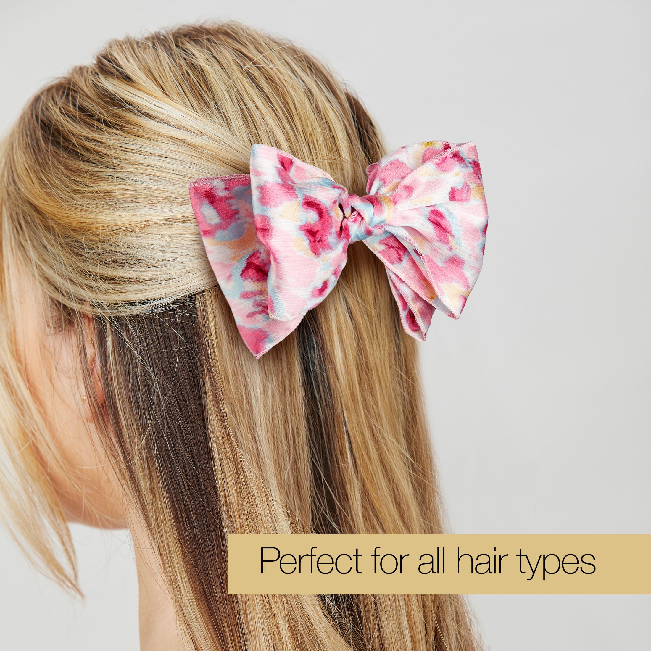 Scunci x Kelsey Anderson Fabric Bow Barrette, Multicolor, 1 count
