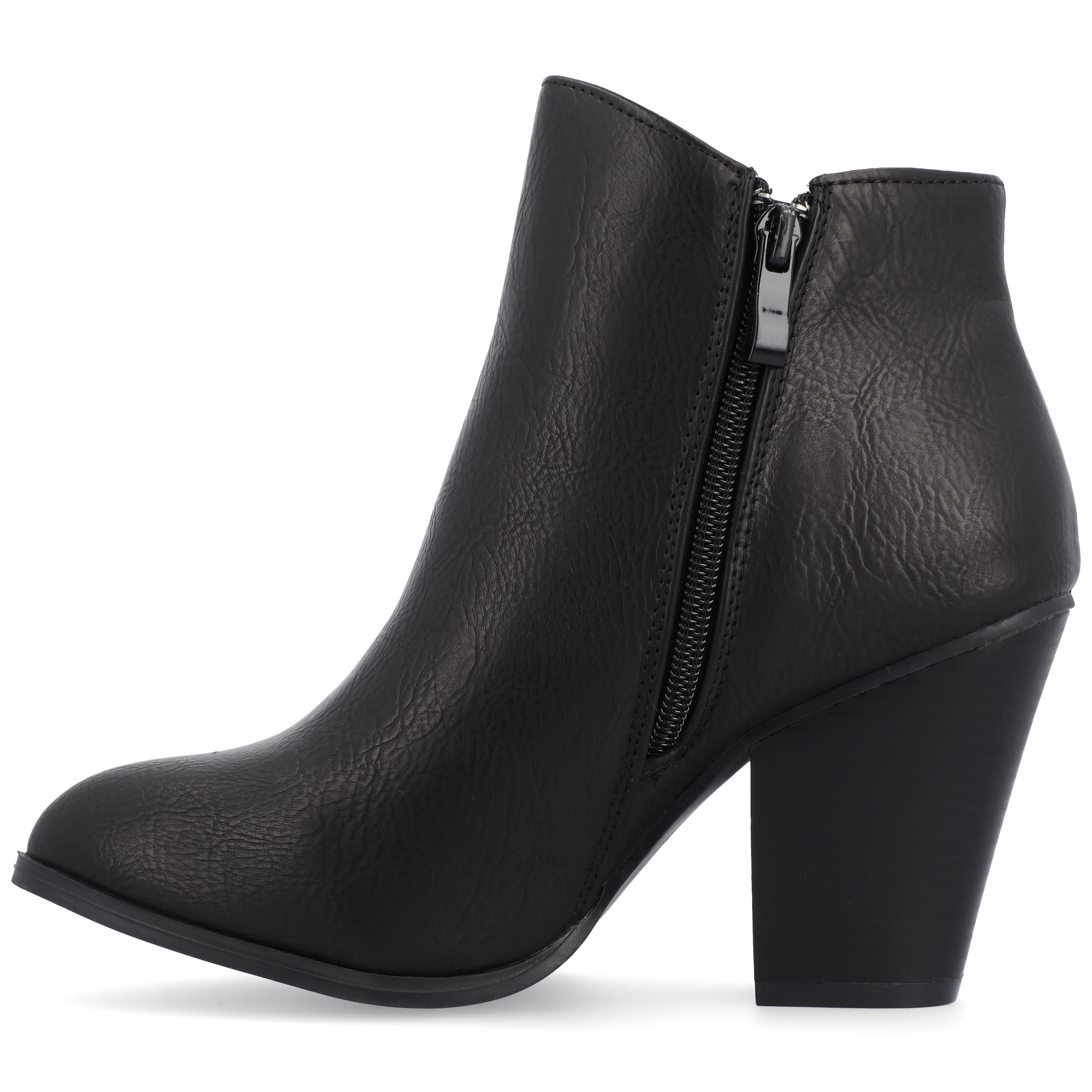 Journee Womens Vally Inside Zip Stacked Heel Booties, Widths Available