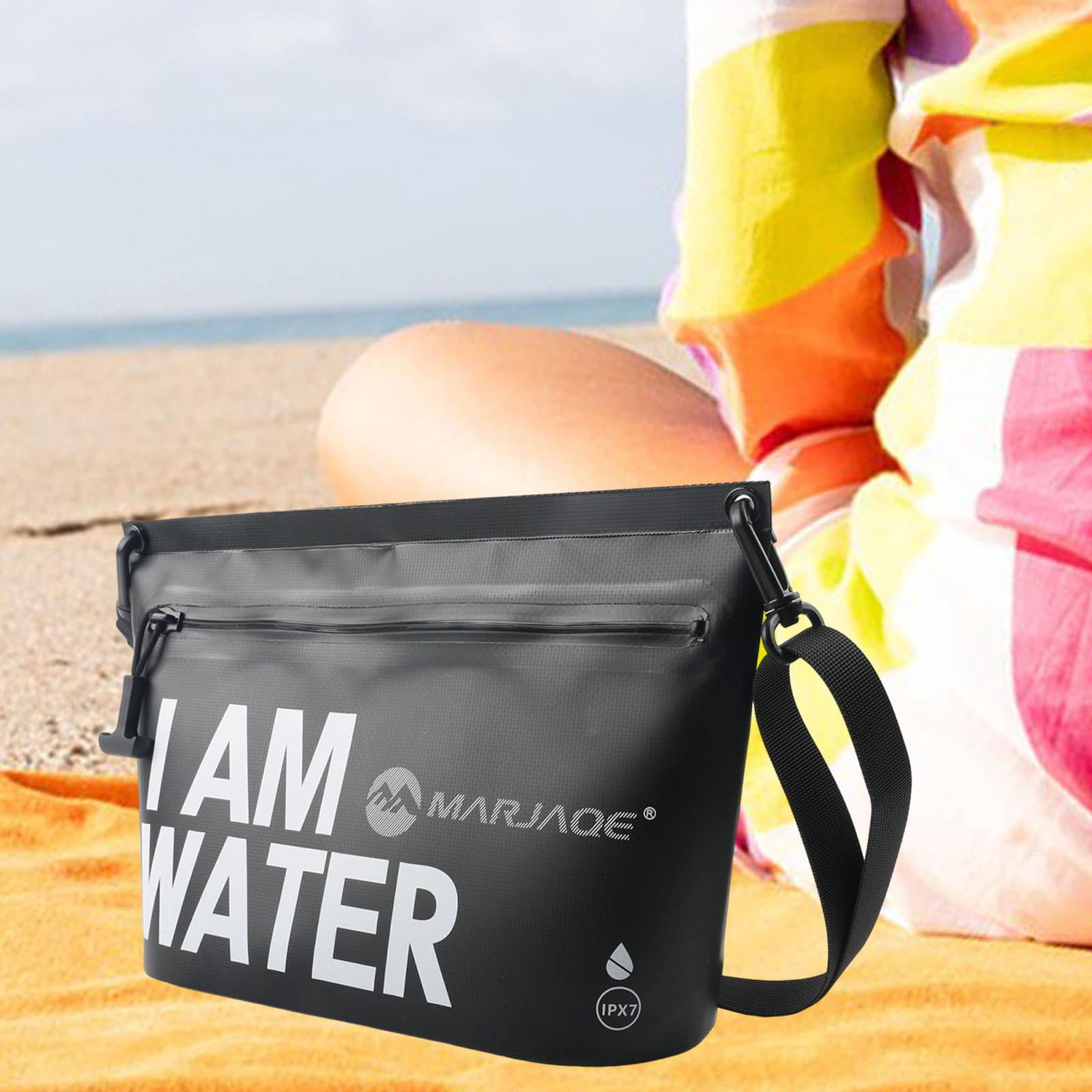 QccHieUs Waterproof Dry Bag Handbag Handle Bag with Adjustable Waist Strap Tote Pouch for Black