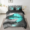 thumbnail image 2 of Erosebridal Glitter Lips Bedding Sets Twin Size,Bling Sparkling Comforter Sets with Sheets,Grey Teal Bed in a Bag Twin size,Ultra Soft Sparkle Room Decoration,Reversible,7-Piece, 2 of 6