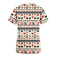 thumbnail image 5 of Holiday Gifts! Titcea Christmas Scrub Tops Women Xmas Printed Short Sleeved V Neck Scrub Tops with Pockets Lightweight Stretchy Working Uniform, 5 of 5