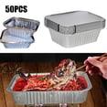 thumbnail image 1 of npkgvia kitchen utensilsClearance,Foil Pans With Lids Aluminum Pans with Covers Disposable Food Containers 50pcs,Silver, 1 of 4