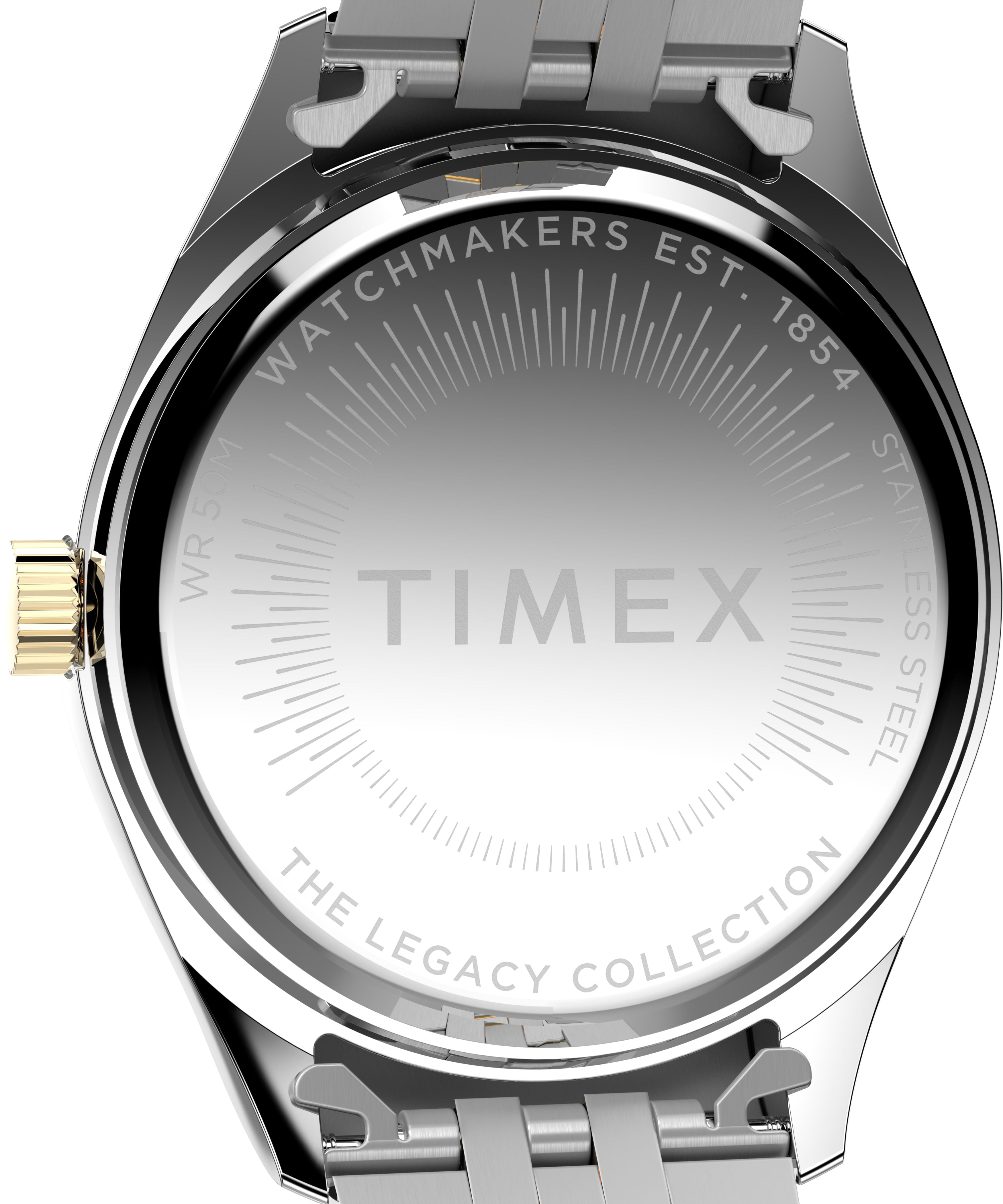 Timex Women's Legacy 36mm Watch - Two-Tone Bracelet Black Dial Gold-Tone Case