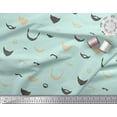 thumbnail image 2 of Soimoi Green Rayon Fabric Mustache Face Printed Craft Fabric by The Yard 58 Inch Wide, 2 of 3