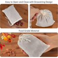 thumbnail image 4 of 50 Cotton Bags, Reusable Tea Strainer Bags With Drawstring (8 X 10 Cm)(c-g-3), 4 of 5