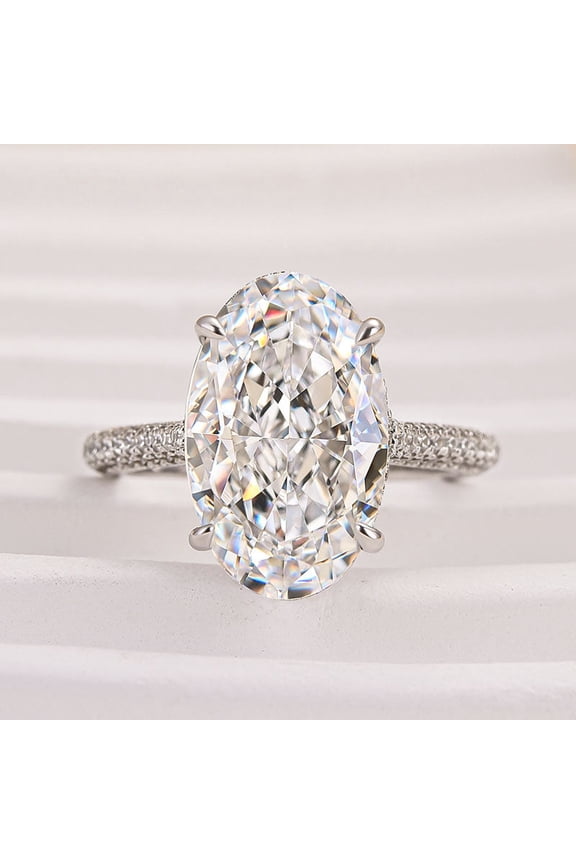 2.4 Ct Oval Cut Diamond Wedding Ring - 14K White Gold Plated Solitaire Bridal Set Engagement Ring - Ideal for Special Occasions - A Timeless Piece to Celebrate Your Love Story