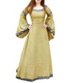 thumbnail image 5 of Odeerbi Clearance Women Medieval Dress Renaissance Fit Irregular Long Sleeve Cosplay Maxi Dress, Brown, 5 of 5