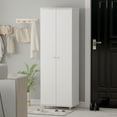 thumbnail image 2 of MONSLIPA 71" H Tall White Shoe Storage Cabinet with Wheels, 8 Tier Storage Organizers for Entryway, 2 of 6