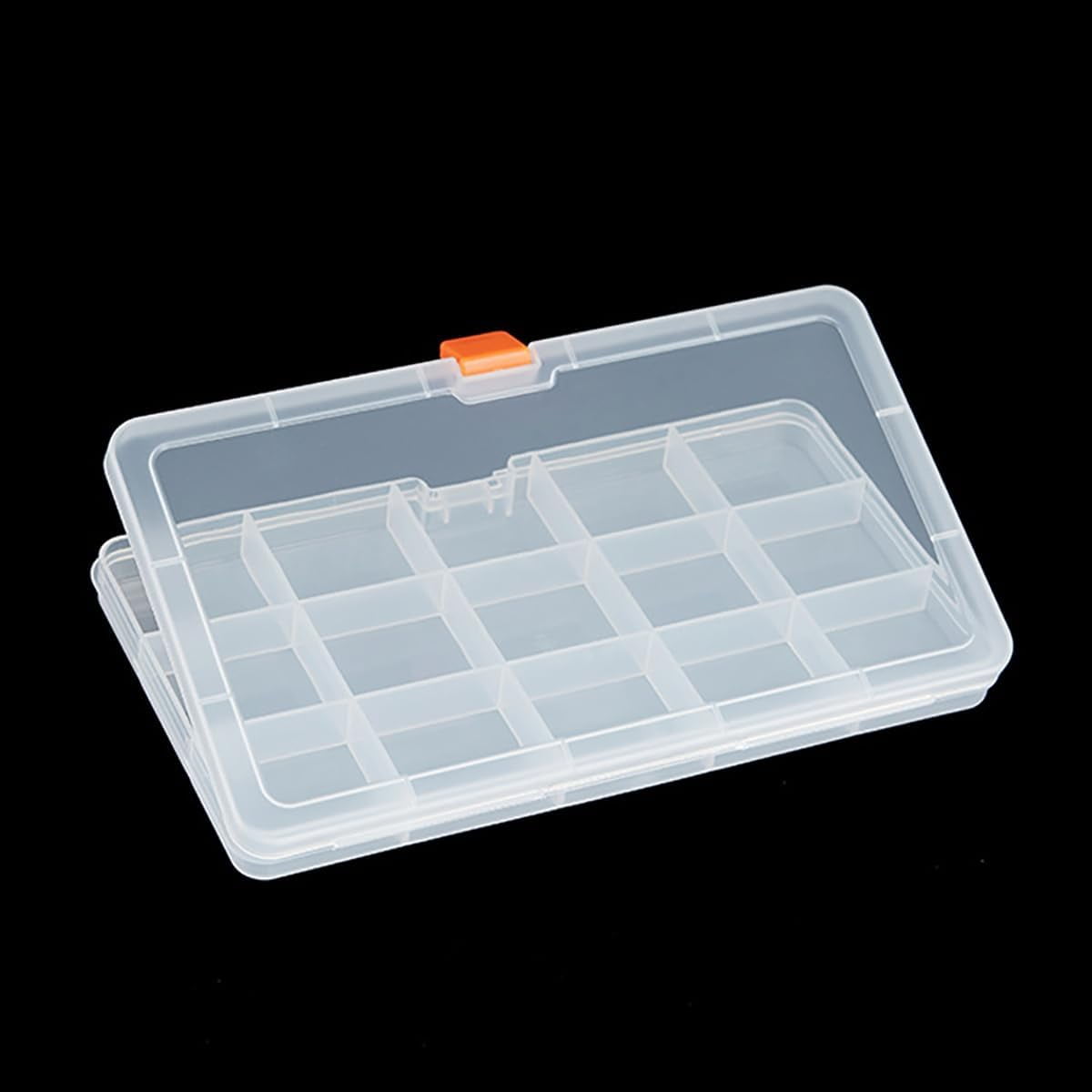 ABCISI 2 PCS Transparent Beads Storage Containers Box, Plastic Bead Organizers for Small Items and Other Craft Projects, Bead Rings Jewelry Display Organizer, Size 7.91 x 4.37 x 0.71 in (15 Girds)
