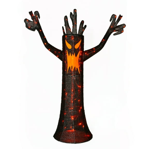 48" Pre-Lit Scary Halloween Tree