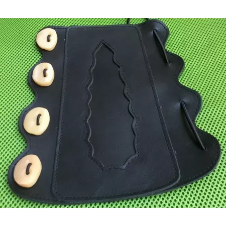 Archery Leather Arm Guard with Bone Buttons Durable Protective Arm Bracer for Archers Adjustable Fit for Shooting