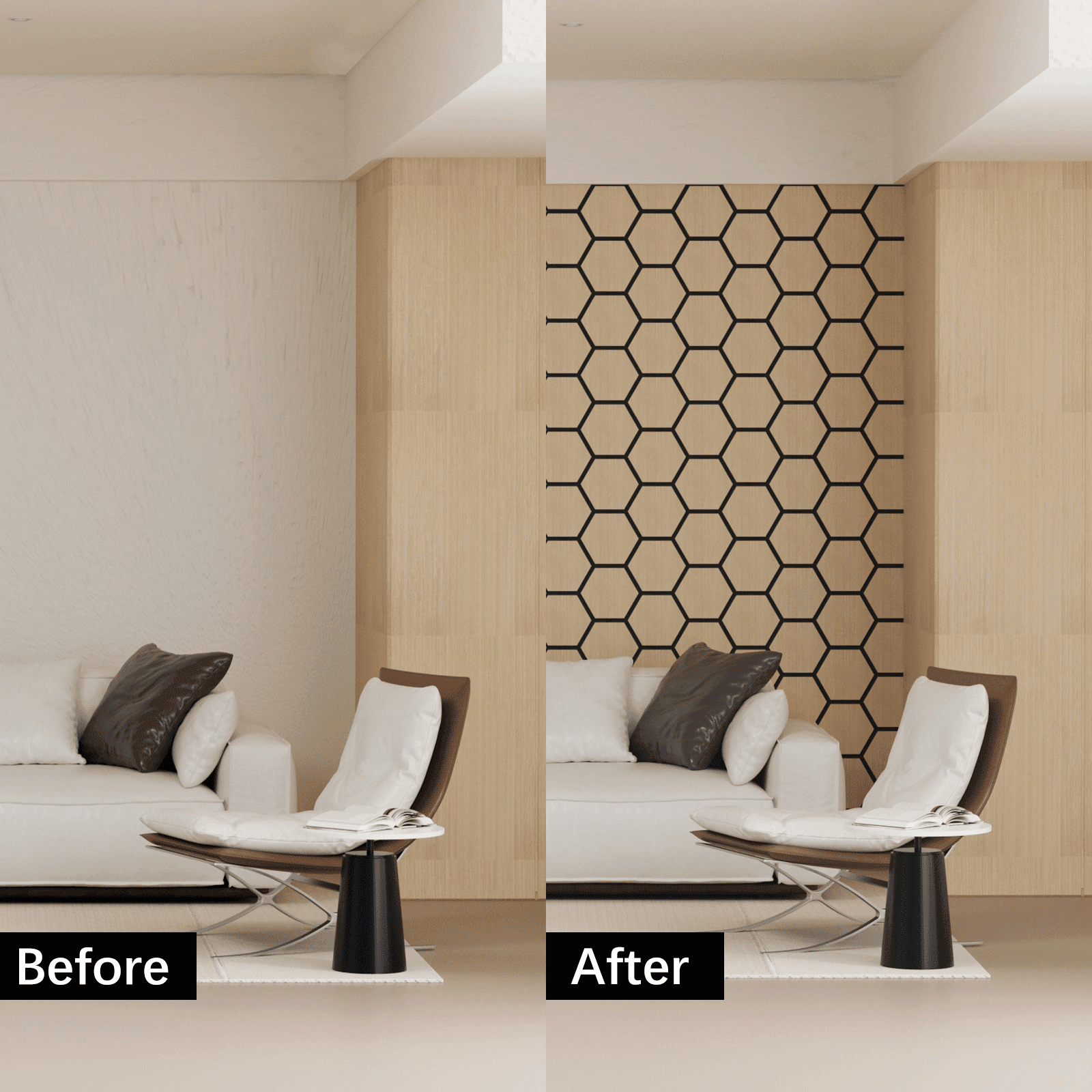 4 Packs Acoustic Wall Panels - Self-Adhesive 3D Wood Slat Wall Panel- Peel and Stick Sound Absorbing Panels for Noise Reducing - Feature Wall Decor for Home & Office