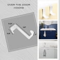 thumbnail image 2 of Stainless Steel Over the Cabinet Door Hooks, Space Saver Organizer for Bathroom and Kitchen, Modern Design Towel and Accessory Hooks - 2 Pack White, 2 of 6