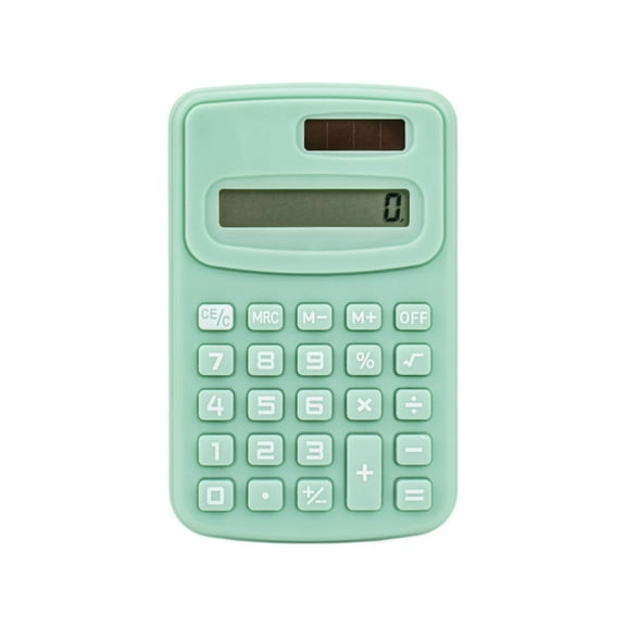 Small Battery Powered Handheld 4 Function Basic Calculator For Students Kids School Home, Portable 10*6.4Cm 38G Lightweight Easy To Store Carry, Clear 8-Bit Lcd Display Dual Power