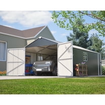 LZBEITEM 20x12 FT Outdoor Metal Garage Shed Extra Large Storage Shed 1810 CUFT Triple Door Storage Building Ultra-Reinforced Truss System with Windowsfor Car, Boat, Truck, Equipment Storage