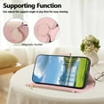 thumbnail image 3 of Decase PU Leather Wallet Case Compatible with iPhone 16 with Card Slots and Zipper Pocket, Shockproof Flip Cover with Kickstand, Magnetic Closure, Wrist and Shoulder Strap, Slim Back Cover,Pink, 3 of 9