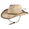 thumbnail image 3 of Sun Hat with Western Cutout Design and Wide Brim for Beach Travel Outdoor Cowboy Style Lightweight, 3 of 4
