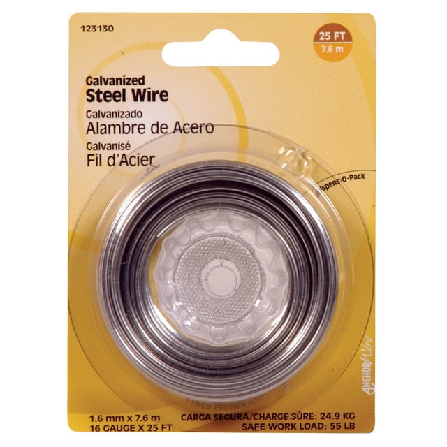 Hobby Wire Hillman, acero galvanizado, 16 Ga. 25 pies, paquete de 10