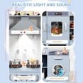 thumbnail image 5 of Pirecart Toddler Corner Play Kitchen, Kids Kitchen Playset with Stove & Real Sound Range Hood, Blackboard, 6Pcs Cooking Accessories,Gift for Age 3+, Blue, 5 of 9