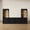Black, variant on CHIC HOUSE 4 Piece Arched Entertainment Center with Storage, Modular TV Stand for TVs up to 65", 3-Drawer Dressers & Open Hutch Bookshelves, White