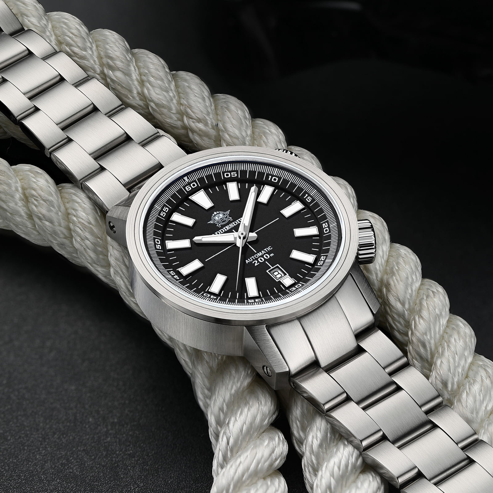 ADDIESDIVE Men's Automatic Watch Dive 200M Waterproof Sapphire Crystal Japanese Movement Stainless Steel Luminous Analog Mechanical Watches for Men