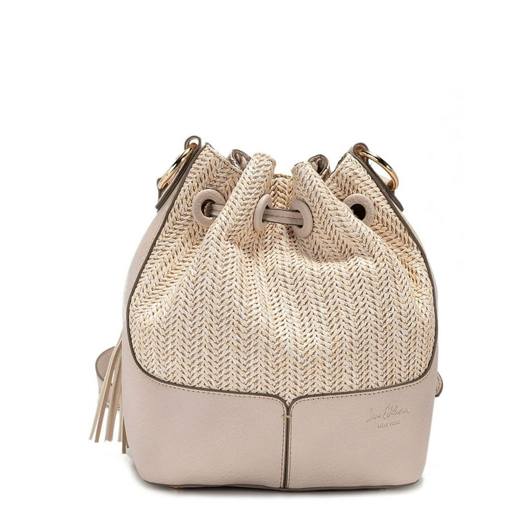 Studded Decor Bucket Bag Drawstring Design, Clear Bag