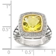 thumbnail image 4 of 925 Sterling Silver With Real 14kt Lemon Quartz & Diamond Ring Size: 6; for Adults and Teens; for Women and Men, 4 of 5