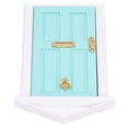 thumbnail image 4 of Mini Wooden Door with Bright Colors, Vivid Details, Smooth Edges, 1:12 Dollhouse Miniature Fairy Door, Dollhouse Gifts, Mint Green, 4 of 4