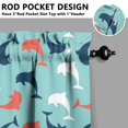 thumbnail image 5 of Kitchen Curtains 24 Inch Short - 3 Panel Set, Shark Whale Dolphin Ocean Theme, Rod Pocket Window Curtain, 100% Polyester for Nautical Farmhouse Kitchen, Easy Wash, 5 of 6