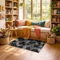 thumbnail image 2 of ODIKA 3'x5' Ultra-Soft Throw Mat, Graffiti Brushstroke Grey Wildlife Inspired Asymmetrical Animals None Washable, Bare feet friendly, Easy Care Indoor rug for Bedside, Vanity, 2 of 7