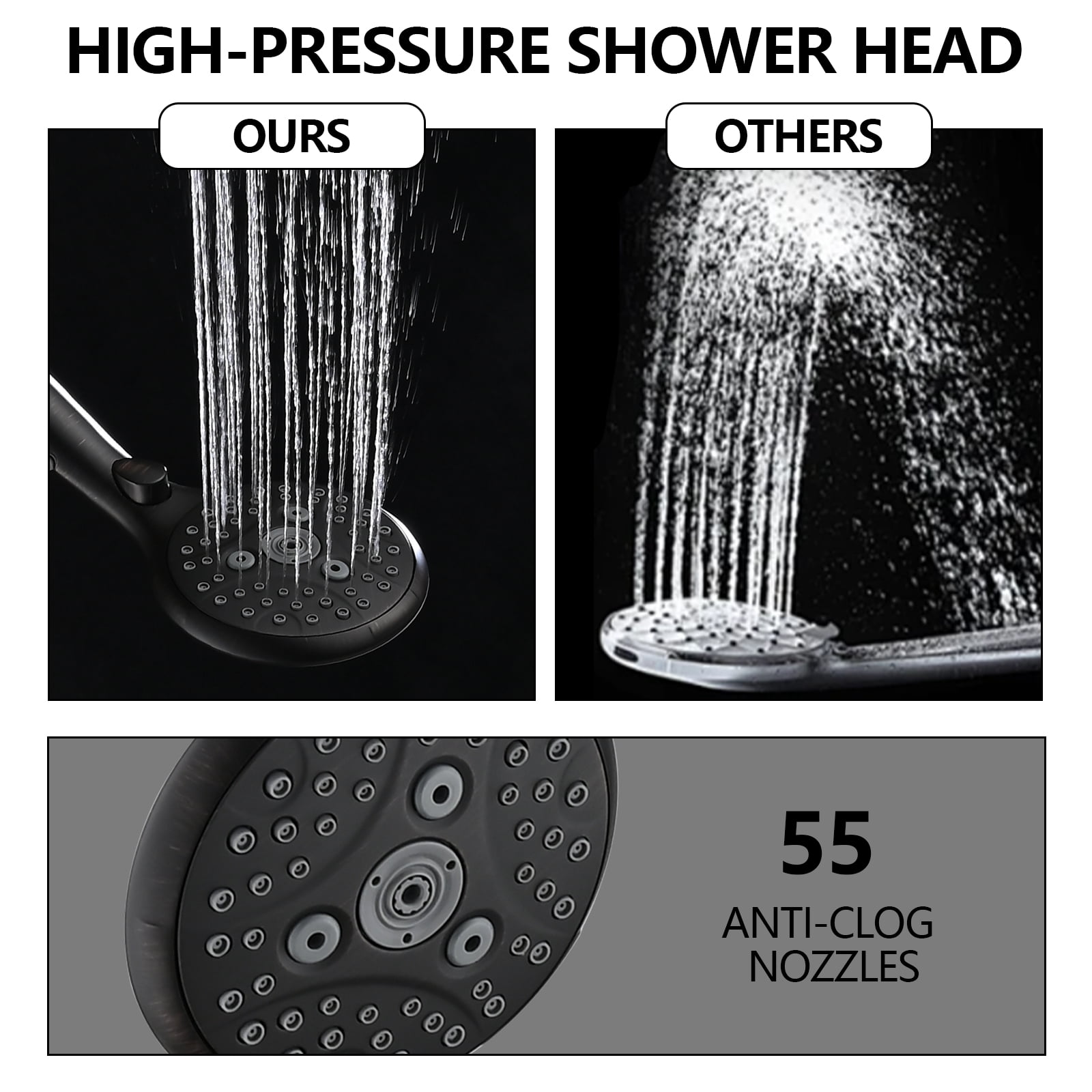 Freestanding Bathtub Faucet Lift-Up Diverter Tub Spout with 6 Settings Handheld Shower in Oil Rubbed Bronze (Rough-in Valve Not Included),Freestanding Tub Filler