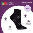 thumbnail image 4 of Fruit of the Loom Women's Extended Size Cushioned 6pk Ankle Athletic Socks 8-12, 4 of 4