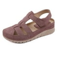 thumbnail image 2 of Sandalias de mujer suaves y cómodas con cuña calada de color sólido de verano para mujer Wmkox8yii  sa1659, 2 of 9