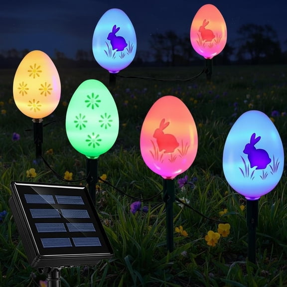 138 inch 10 LED Solar Egg Lights Garden Decor 8 Modes Eggs Lights for Outdoor Decorations