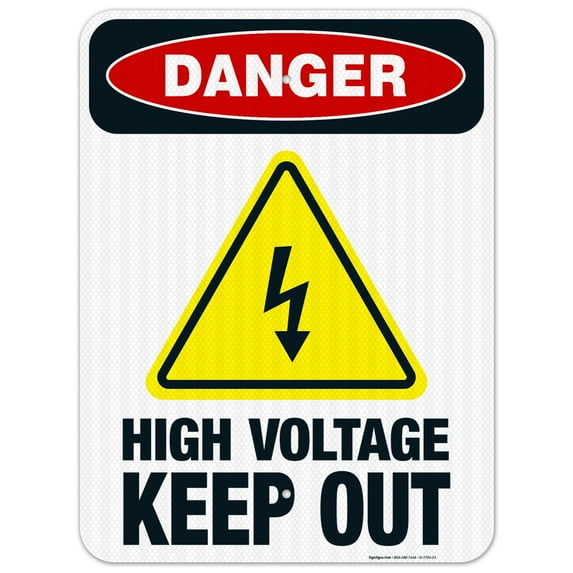 High Voltage Keep Out Sign, OSHA Danger Sign, (SI-3794) 18x24 Reflective Aluminum EGP