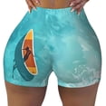 thumbnail image 2 of Fotbe Tranquil Ocean Canoe Journey Shorts Sin Costuras – Shorts Deportivos de Cintura Alta para Mujer, Elásticos para Gimnasio, Yoga, Running o Ciclismo-Small, 2 of 8