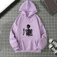 thumbnail image 2 of Aihuaihua Women Halloween Skeleton Hoodie Pullover Cozy Oversized Sweatshirt Casual Loose Fit Hooded Top Purple, 2 of 3