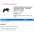 thumbnail image 2 of Crankcase Breather Hose Check Valve - Compatible with 2001 - 2006 BMW 330Ci 3.0L 6-Cylinder 2002 2003 2004 2005, 2 of 2