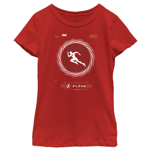 Girl's The Flash Speedster Silhouette  Graphic Tee Red X Large