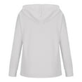 thumbnail image 6 of Mrat Womens Hooded Button Collar Drawstring Hoodies Pullover Sweatshirts Casual Long Sleeve Tops Shirts S-50 White m, 6 of 6