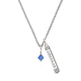 thumbnail image 1 of Delight Jewelry September - Blue Crystal Bicone Silvertone Courage Strength Wisdom Honesty Bar Charm Necklace, 23", 1 of 4