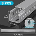 thumbnail image 2 of shiyou-Open Slot Wire Duct Kit, 125.6"(8 x 15.7) Server Rack Cable Management, Cable Management Raceway for Hide Network HDMI VGA Cable, Wiring Raceway Cable Duct, Desk Wire Channel, 8 Pack, Grey, 2 of 4