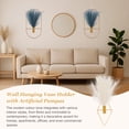 thumbnail image 4 of Uxcell 4 Pcs Wall Decor Metal Gold Wall Art Hanging Planters with Artificial Pampas, Wall-mounted Decor Metal for Display Artwork Plant Hanging Living Room Bedroom, Beige (Diamonds), 4 of 7
