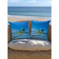 thumbnail image 5 of Outdoor Pillows Waterproof, Sky Blue Bedding Throw Pillows with Insert for Couch Sofa Bed, Natural Landscape Country Tree Flowers 18x18 Inch Pillowcases Decorative Camping Patio Pillow Set of 1, 5 of 8