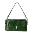 thumbnail image 3 of Genuine Cowhide Leather Crocodile Grain Shoulder Bag, Women's Underarm Handbag, Daily Travel Purse, 3 of 6