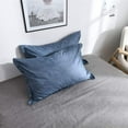 thumbnail image 5 of Juego de funda nórdica para cama de matrimonio, 4 piezas, juego de cama de microfibra con estampado liso a cuadros con 2 fundas de almohada y 1 sábana (220 x 240 cm, gris azulado), 5 of 5