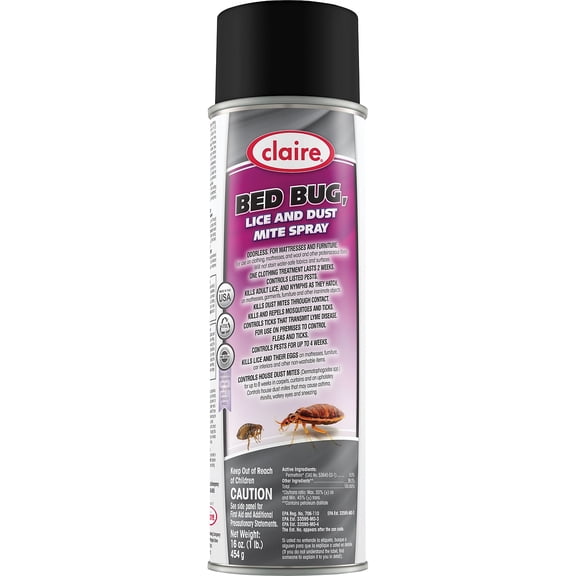 Claire Bed Bug Lice and Dust Mite Spray 16 Oz. CL-006