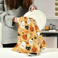 thumbnail image 5 of GZHJMY Halloween Pumpkin Ghost Cat Skull Kitchen Dish Towel Set, Drying Kitchen Towels Tea Towels Gift Set for Drying Cleaning Cooking Baking 4Pcs, 5 of 6
