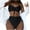 Black, variant on Ashirexll Womens Swimsuits Casual Sloid Color Split Swimsuit Show Waistflat Bikini Plus Size Swimsuit Bathing Suit for Women Bikini Swimsuit Black L
